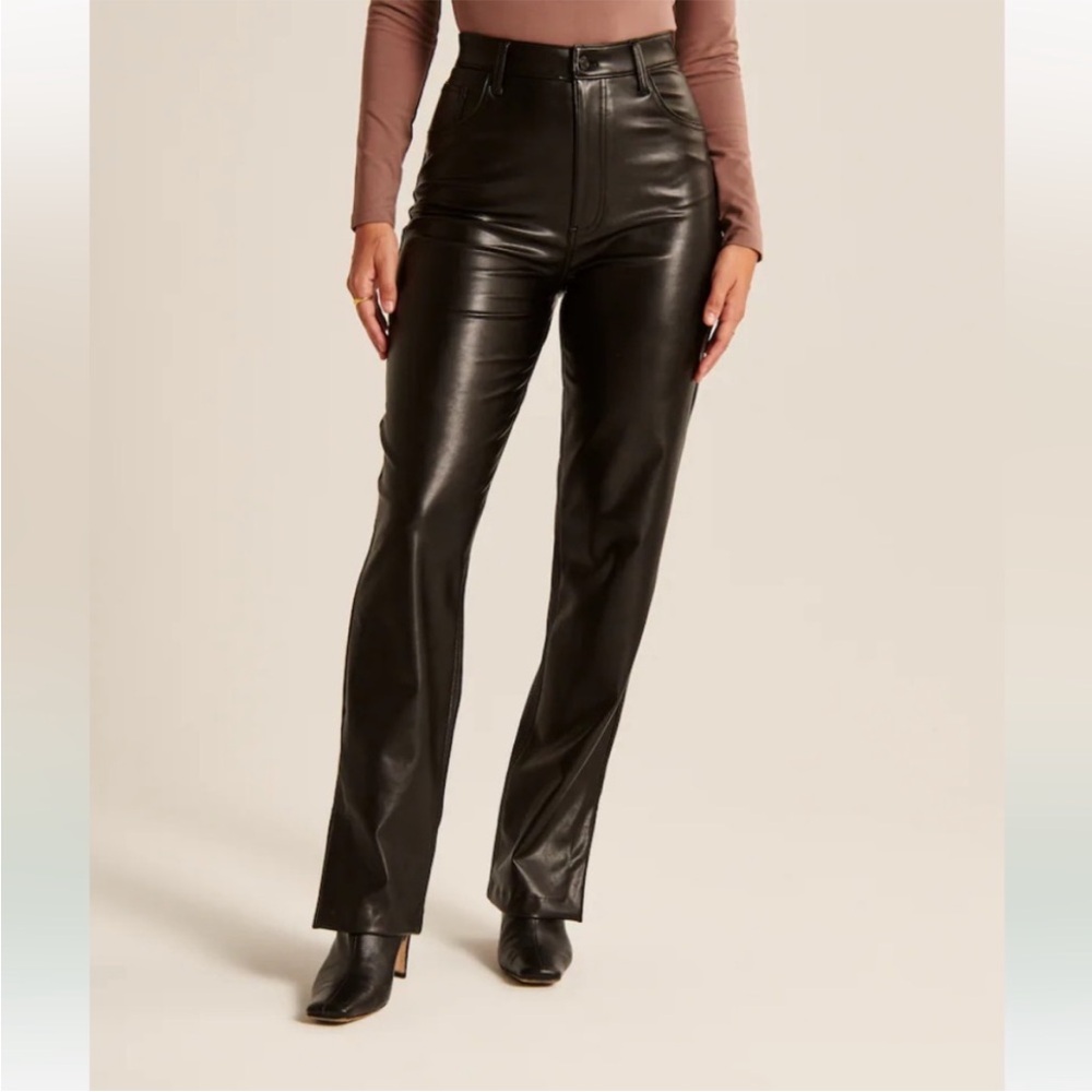 Abercrombie Split Hem Vegan Leather Pants
